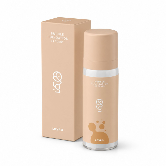 Podkład Lovro Bubble Foundation 04 Sunny, świetliste wykończenie, 50 ml