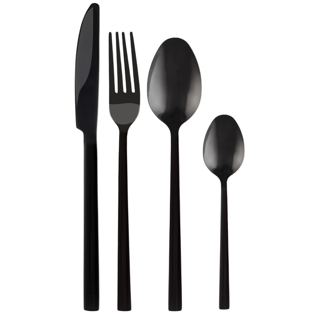 Komplet Sztućców Piano Black 24 Sztuki W Pudełku 29491 - Kulig