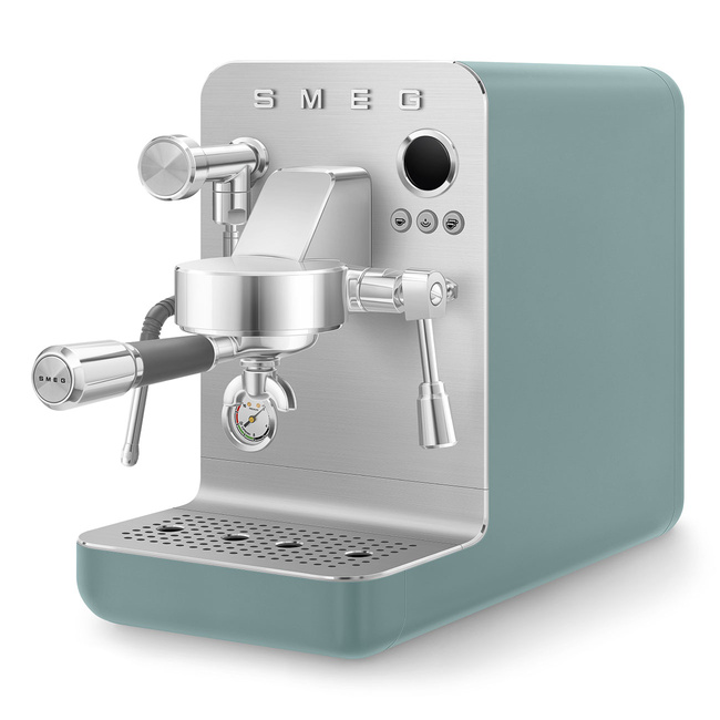 Smeg - Ekspres Do Kawy, Kolbowy Ekspresy Do Kawy, Kolbowe, Minipro Emc02Egmeu Szmaragdowy (Mat)