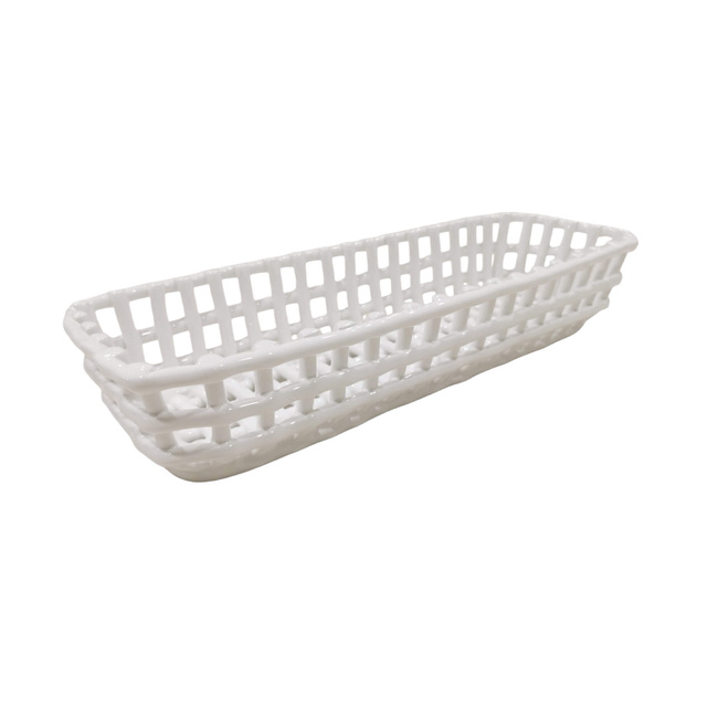 Rituali Domestici Catturata Koszyk prostokątny biały 40 x 12 x 8 cm