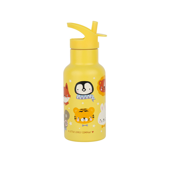 Butelka termiczna dla dzieci A Little Lovely Company Animal Friends 350 ml, żółta