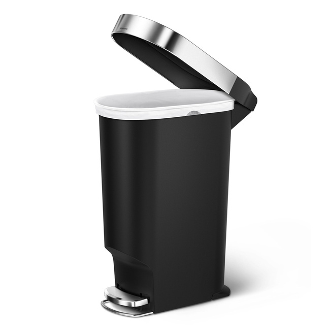 Kosz pedałowy Simplehuman Slim CW1390, 40 l, wąski, czarny, z tworzywa