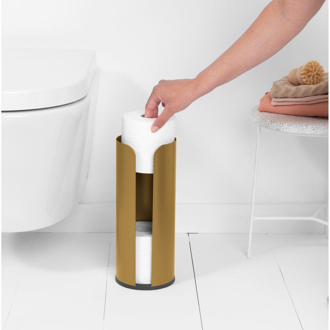 Zasobnik na papier toaletowy Brabantia Renew na 3 rolki, Warm Gold