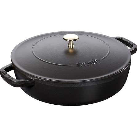 Żeliwna patelnia do duszenia z pokrywką 28 cm, czarny - Staub