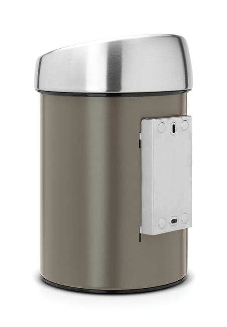 Kosz na śmieci Brabantia Touch Bin 3 l, platynowy, do zawieszenia na ścianie