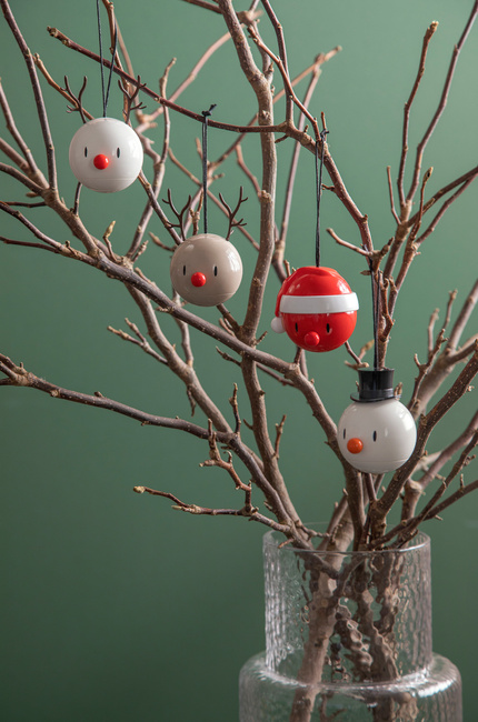 Zawieszki choinkowe Hoptimist Snowman Ornament, białe bałwanki, 2 sztuki