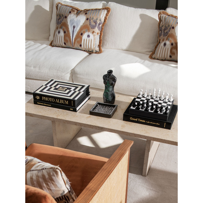 Szachy Printworks Art of Chess, drewniane figury, plansza z akrylem, czarno-srebrne