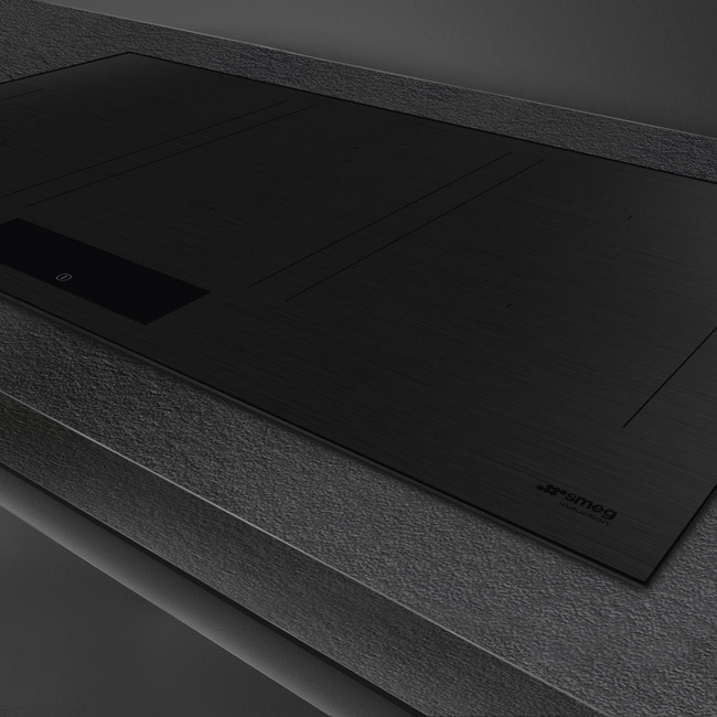 Smeg - Płyta indukcyjna, 90cm, Classica, czarny Universal Sim3964mb Czarny mat.