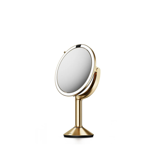 Lusterko kosmetyczne Simplehuman Sensor Mirror Trio ST3077, mosiądz i stal
