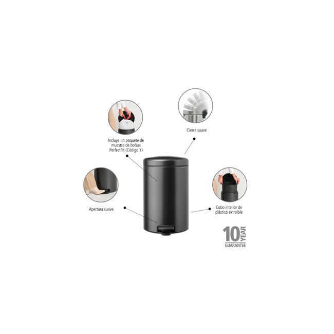 Kosz Pedałowy Newicon 20l Confident Grey 233500 - Brabantia