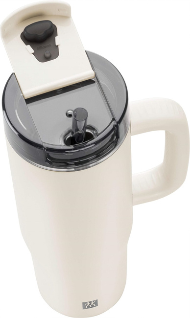 Thermo Plus Kubek termiczny ze słomką - 900 ml, kremowy - Zwilling