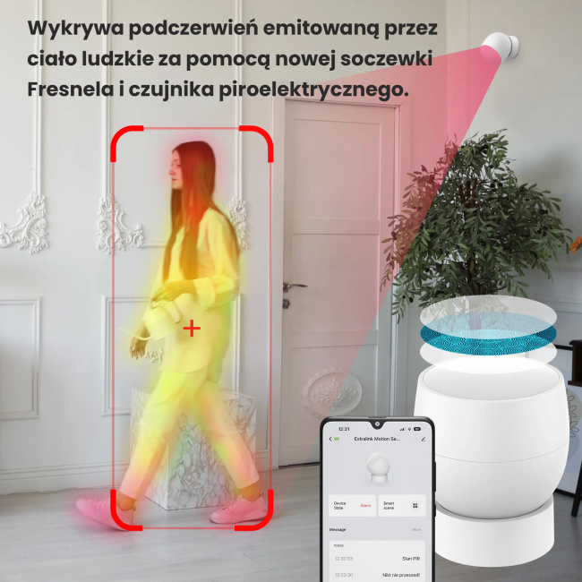 Extralink Smart Life Motion Sensor | Czujnik ruchu | Pir, Smart Home, Tuya