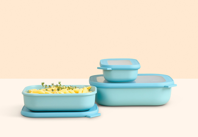 Zestaw 3 Pojemników Cirqula prostokątna 500 1000 2000 White - Mepal