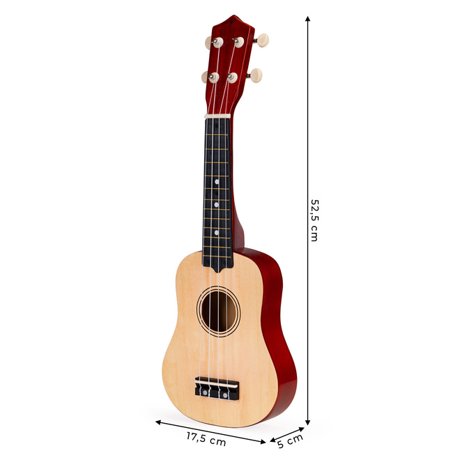 Gitara Ukulele dla dzieci drewniana 4 struny nylonowe