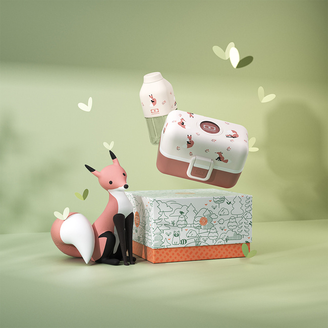 Monbento Gift Box Dla Dzieci - Mb Trésor + Mb Positive S - Fox