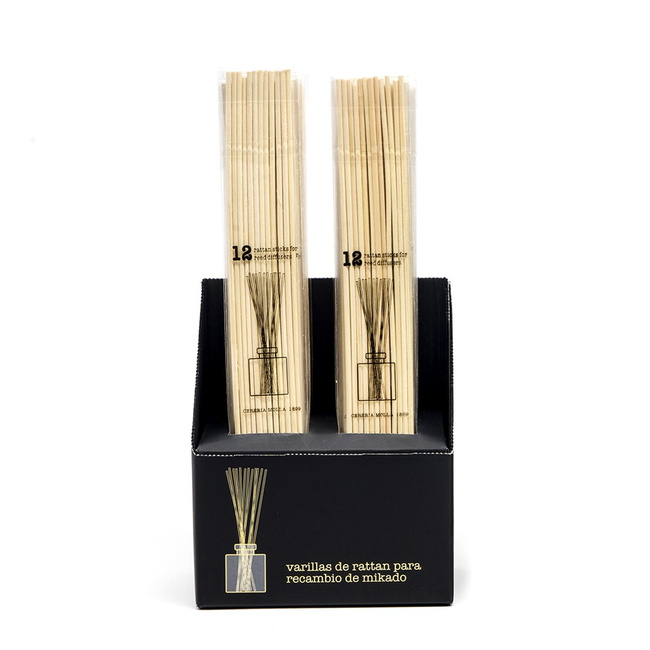 Zestaw 12 Patyczków Do Dyfuzorów 25cm.Naturalny - Cereria Molla