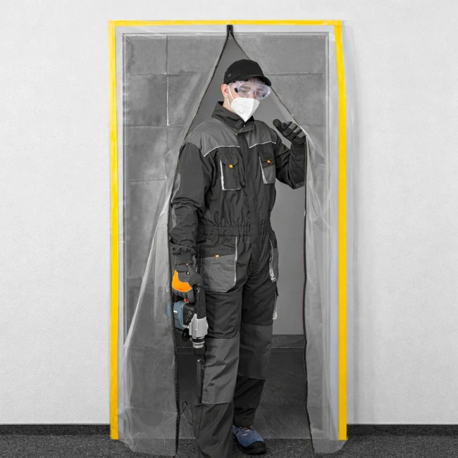 Kurtyna przeciwpyłowa Extralink XXL z prostym zamkiem, 230 x 135 cm