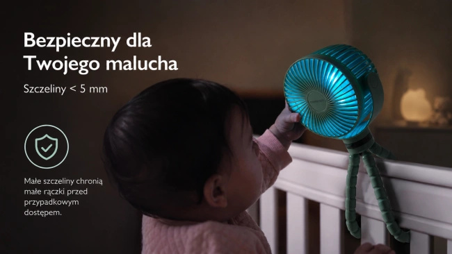 Momcozy Pf01 Portable Stroller Fan | Wiatraczek do wózka | Przenośny, zielony