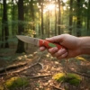 Nóż Womsi Alpha Miu S90V z czerwoną rękojeścią z mikarty, 16 cm