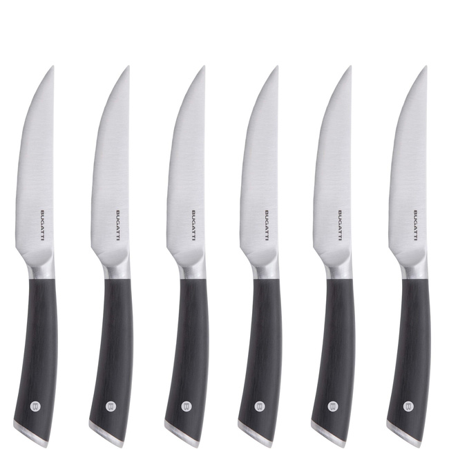 Auberge Zestaw 6 Noży Do Steków Z Płaskim Ostrzem W Drewnianym Opakowaniu - Bugatti