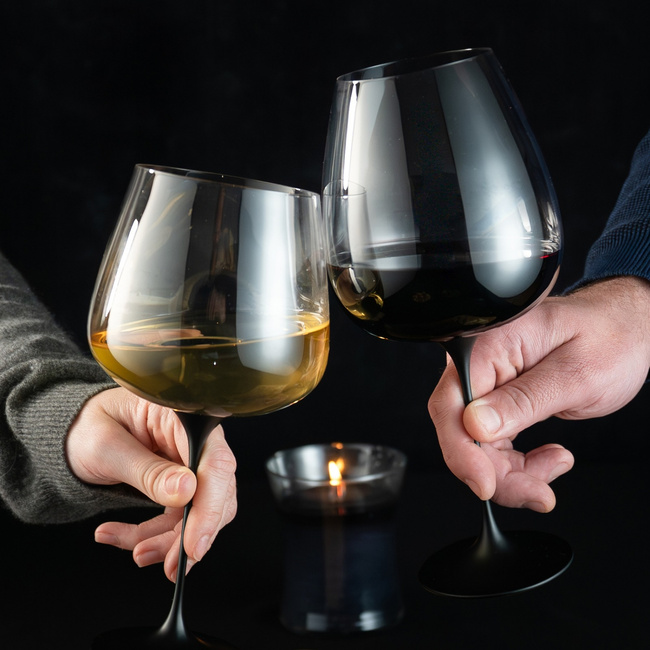 Nóżki do kieliszków Trebonn SplitGlass Origini, czarne, aluminiowe, 2 szt.
