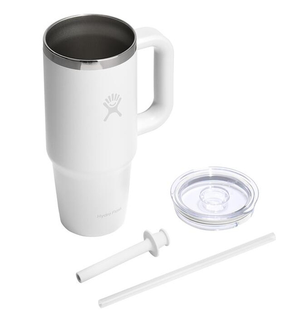 Kubek podróżny Hydro Flask Travel Tumbler 24 oz ze słomką, biały