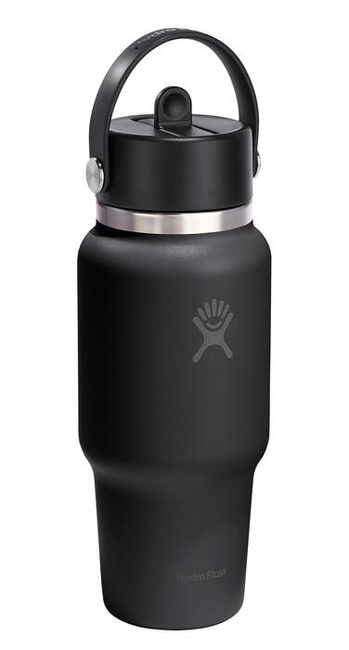 Butelka termiczna Hydro Flask Wide Mouth Travel Bottle 24 oz (710 ml) ze słomką, czarna