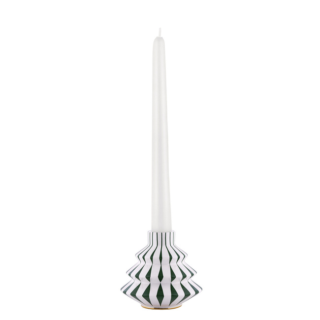Świecznik porcelanowy Alessi Delight NZ07 GR, zielony, w kształcie choinki