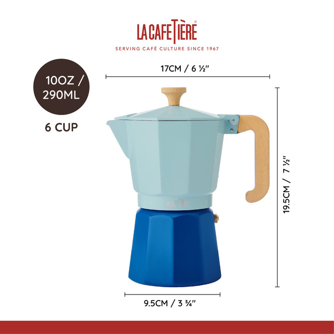 Kawiarka Włoska Venice 6 Cup - Sky Blue La Cafetière