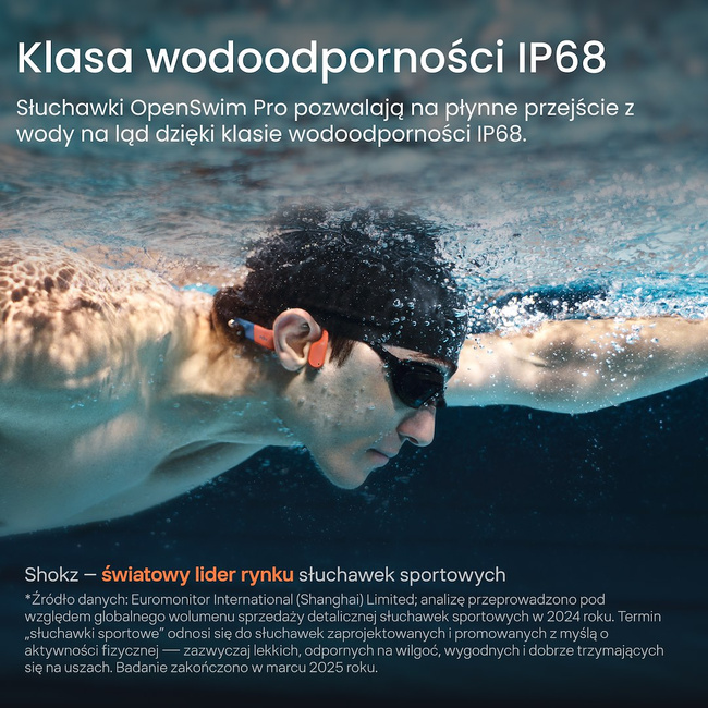 Słuchawki Shokz OpenSwim Pro RED