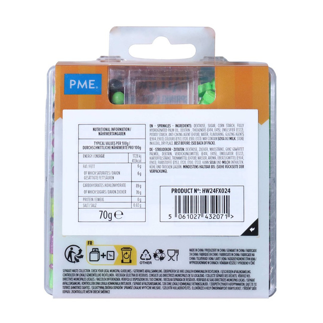 Zestaw posypek PME Zła Czarownica 5 w 1, 70 g, na Halloween