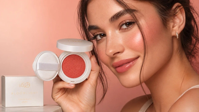 Róż do policzków Lovro Bloomlight Cushion Blush 01 Apricot Whisper, w poduszeczce, 4,8 g