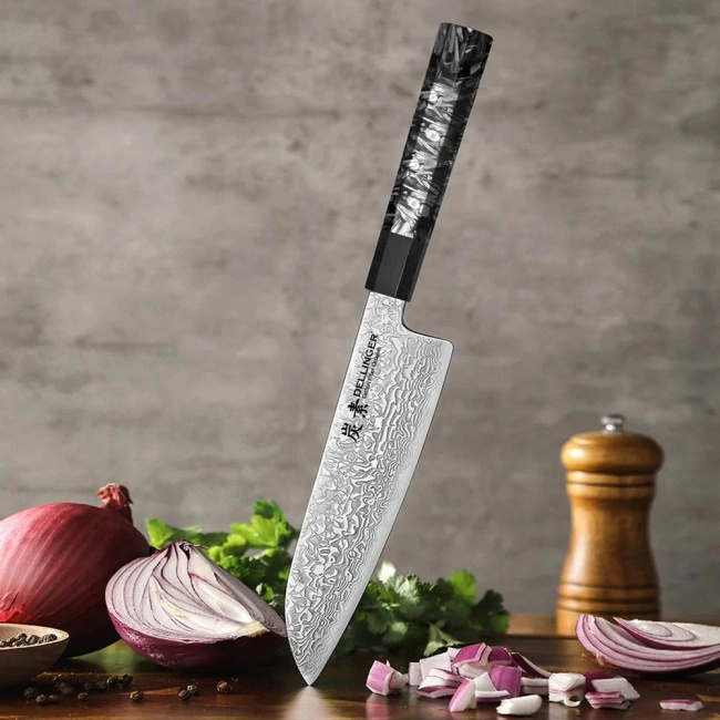 Dellinger Carbon Fiber Octagon Nóż Santoku 18.5 Cm