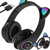 EXTRALINK Kids Headphones Pro Czarne Słuchawki przewodowe dla dzieci Kocie Uszy