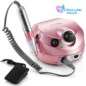 Frezarka do paznokci Extralink Nail Drill 202 z pedałem nożnym, 65 W, różowa