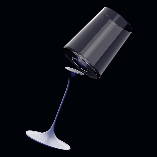 Kieliszki do szampana Trebonn SplitGlass, wąskie, niebieskie, 320 ml, 2 szt., bez nóżki