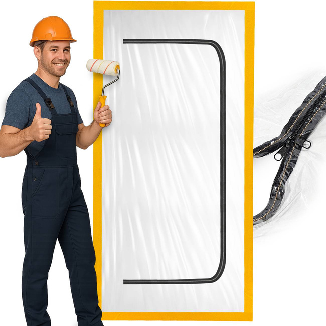 Drzwi przeciwpyłowe Extralink XXL z wejściem w kształcie litery U, 230 x 135 cm