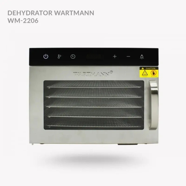 Dehydrator Wartmann WM-2206 DH 500 W – suszarka do owoców, warzyw i grzybów ze stali nierdzewnej (6 tac)
