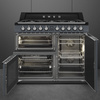 Smeg - Kuchnia Wolnost, 100cm, Victoria, Nieb. Victoria Tr103Gr Niebieskoszary.