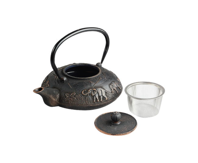 Dzbanek do herbaty żeliwny india 1,1 l czarno-złoty - zest for life