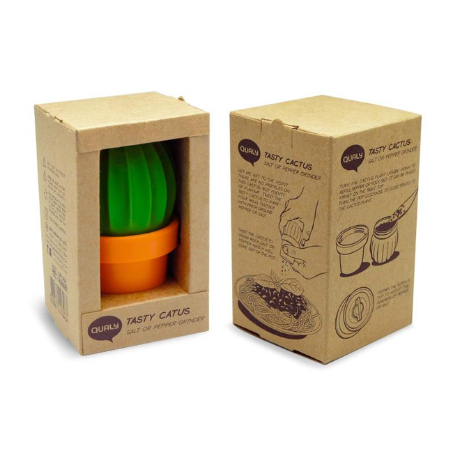 Młynek do soli i pieprzu Qualy Tasty Cactus, biało-zielony