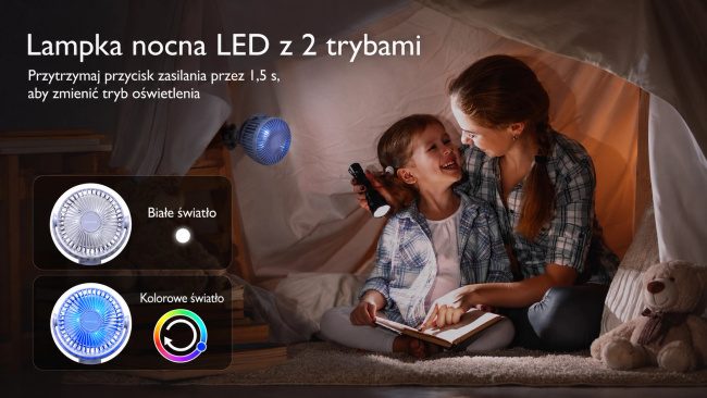 Momcozy Pf01 Portable Stroller Fan | Wiatraczek do wózka | Przenośny, fioletowy