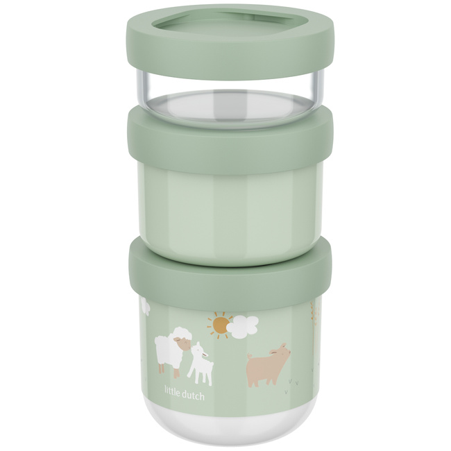 Pojemnik na przekąski piętrowalny Mio 3-częściowy Little farm 108034065399