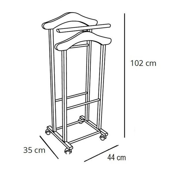 Arredamenti Trendy Wieszak do Sypialni - 105 x 44 cm, Biały
