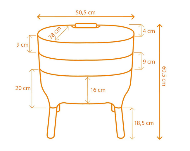 Kompostowniki domowe 50 x 38 cm Urbalive beżowe