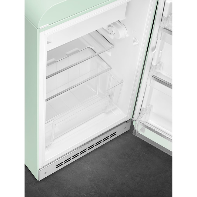 Smeg - Chłodziarko-Zamrażarka, Pastelowa Zieleń 50's Style Fab10Rpg6 Pastelowa Zieleń (Chromowany Uchwyt).