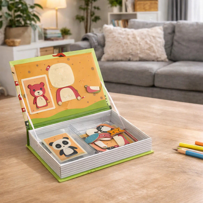 Extralink Kids | Układanka magnetyczna dla dzieci | Książka, Puzzle, 68 el. Zwierzątka