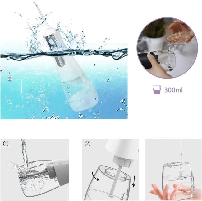 EXTRALINK Beauty Intelligent Water Flosser L10 Irygator Bezprzewodowy 300ml 3 Tryby IPX6 2000mAh