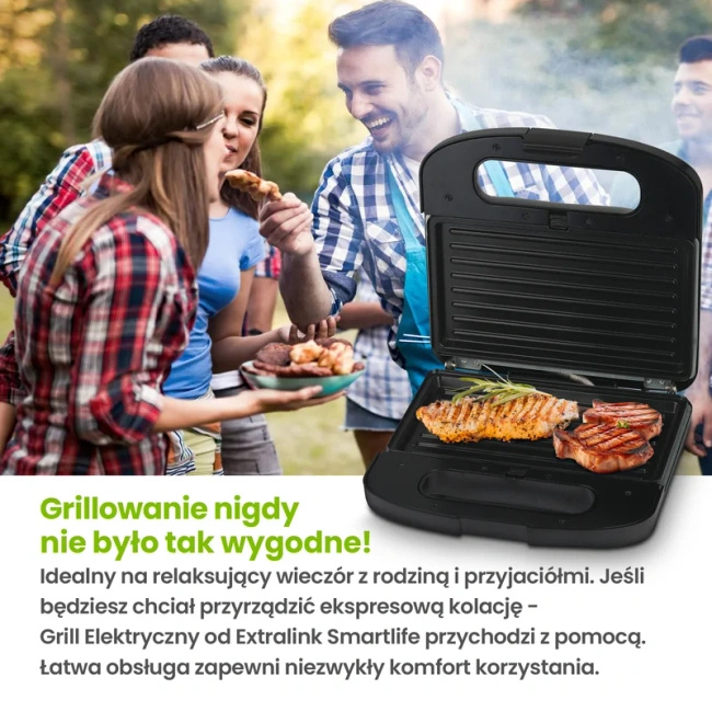 Extralink Smart Life Grill Sandwich & Waffle Maker SJ-37A | Grill Toster & Gofrownica | 1000W, Toster z 3 wymiennymi płytami