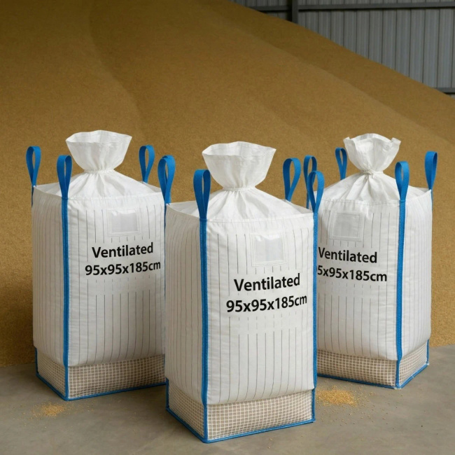 EXTRALINK Worek Big Bag wentylowany z lejem 95x95x185 cm udźwig 1200 kg do transportu i magazynowania